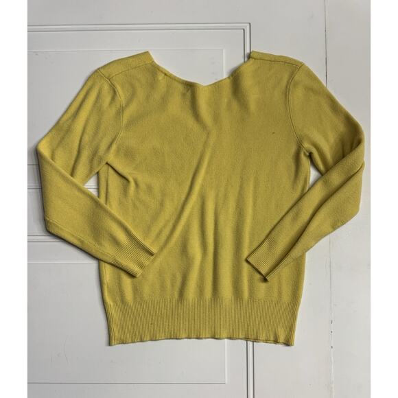 Philosophy Sweater Womens Small Yellow Knit Long Sleeve V Neck Lightweight - Picture 5 of 5